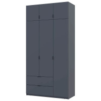 Шкаф распашной с антрисолью Лукас 120х50х240 графит